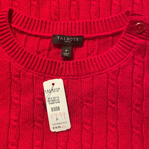 NWT Talbots Soft Kitty Cable Petite Sweater - Picture 4 of 4